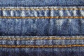 close-up of stitching detail on blue jeans Royalty Free Stock Photo