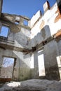 A close up of a stone building Korean historic house near Russia border Royalty Free Stock Photo