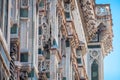 Close up of stone decorations of walls of Santa maria del Fiore cathedral