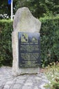 Close up of the stone at the monument in memory of the 75th Infantry Division and the 3rd armoured division