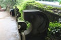 Close up of stone railing sculpture Royalty Free Stock Photo