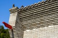 Close-up of stone roof of ancient Chinese building