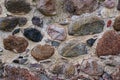 Close-up of a stone wall of an old castle in Dobele, Latvia Royalty Free Stock Photo