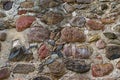 Close-up of a stone wall of an old castle in Dobele, Latvia Royalty Free Stock Photo