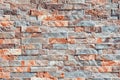 Close up of a stone wall texture, bricks with a pattern Royalty Free Stock Photo