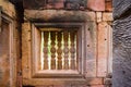 Close up stones windows in Phimai historical park