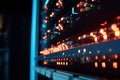 close-up of storage data center server rack with blinking lights and cables Royalty Free Stock Photo