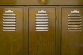 Close up of storage lockers and locker numbers