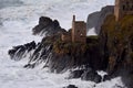 Close up of Storm at The Crowns, Botallack, Cornwall UK Royalty Free Stock Photo