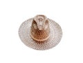 Close up straw hat weaving pattern isolated on white background , clipping path Royalty Free Stock Photo