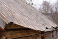 Close-up of straw roof on an antique hut Royalty Free Stock Photo