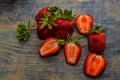 Close-Up Of Strawberries On Wooden Table Royalty Free Stock Photo