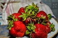 Close-Up Of Strawberries On Wooden Table Royalty Free Stock Photo
