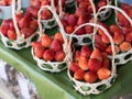 Close up of strawberry on the basket Royalty Free Stock Photo