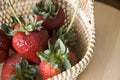 Close up strawberry basket Royalty Free Stock Photo