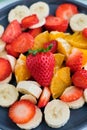 Close-up of strawberry and fruit salad Royalty Free Stock Photo