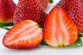 Close up Strawberry slice. Royalty Free Stock Photo