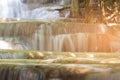 Close up stream waterfall in tropical deep forest Royalty Free Stock Photo