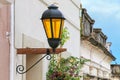 Close-up of a street lamp in historic quarter of Colonia del Sac Royalty Free Stock Photo