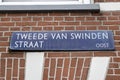 Close Up Street Sign Tweede Van Swindenstraat At Amsterdam The Netherlands 20-3-2024