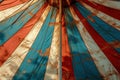 a close up of a striped tent