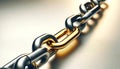 Close-up of Strong Metallic Chain Links, Strength and Security Concept