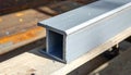 Close-up of a structural steel I-beam for construction Royalty Free Stock Photo