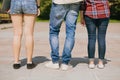 Close up of students` legs Royalty Free Stock Photo