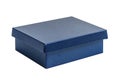 Dark blue rectangular storage box isolated studio shot white background Royalty Free Stock Photo