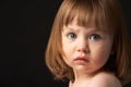 Close Up Studio Portrait Of Sad Young Girl Royalty Free Stock Photo