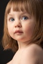 Close Up Studio Portrait Of Sad Young Girl Royalty Free Stock Photo