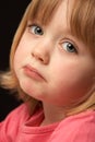 Close Up Studio Portrait Of Sad Young Girl Royalty Free Stock Photo