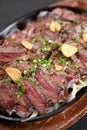 Close up studio shot of beef steak Royalty Free Stock Photo