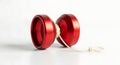 Shiny red aluminum yo yo on a white background Royalty Free Stock Photo