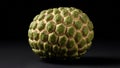 Close up studio shot of an exotic sugar apple fruit with hexagonal pattern Royalty Free Stock Photo