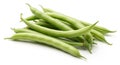 A pile of fresh green string beans on a white background green beans vegetable Royalty Free Stock Photo
