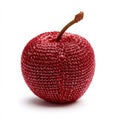 Single Red Glittered Cherry With Stem Against A Clean White Background Royalty Free Stock Photo