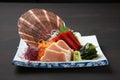 Close up studio shot of fresh sashimi combo Royalty Free Stock Photo