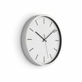Minimalist White Wall Clock with Black Hour Minute and Second Hands on a White Background Royalty Free Stock Photo