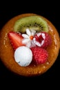 Close up studio shot of a rum baba Royalty Free Stock Photo