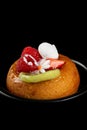 Close up studio shot of a rum baba Royalty Free Stock Photo