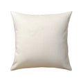 Square pillow with geometric pattern in creamy white color isolated on white background Royalty Free Stock Photo
