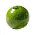 A Single Green Lime With A Glossy Texture And Natural Light Reflected On Its Surface Isolated On A White Background Royalty Free Stock Photo