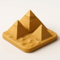 Miniature Model of the Pyramids of Giza on a Clean White Background Royalty Free Stock Photo