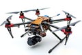 Advanced aerial drone with camera and electronic components Royalty Free Stock Photo