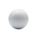 A single white golf ball with dimples isolated on a clean white background isolated on white background Royalty Free Stock Photo