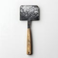 Old metal scraper with wooden handle isolated on white background Royalty Free Stock Photo