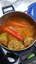 Close-up of stuffed peppers in a pot Royalty Free Stock Photo