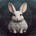 Close-up of a stylized illustration of a rabbit\'s head. Royalty Free Stock Photo