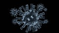 Stylized virus cells on black background Royalty Free Stock Photo